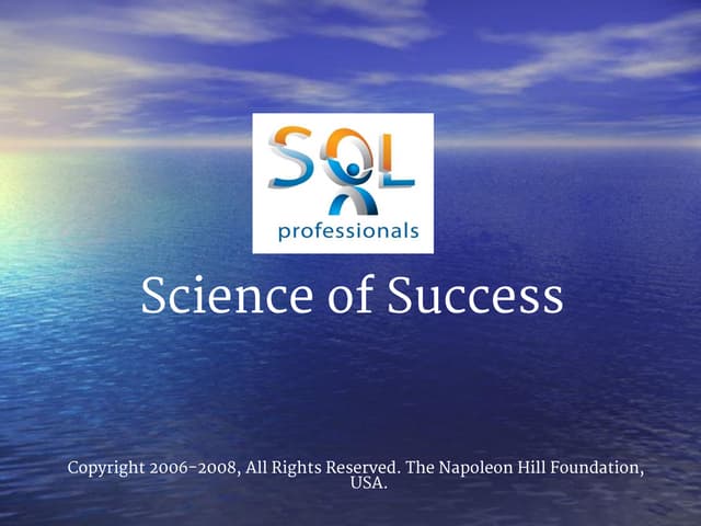 Napoleon Hill Science of Success
