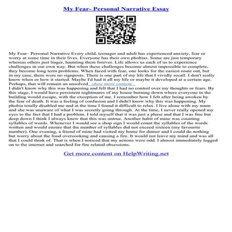 Narative Essay Example | PDF