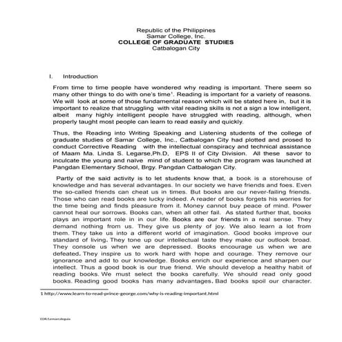 Narrative of edr Activity