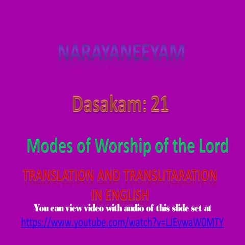 Narayaneeyam english canto 021