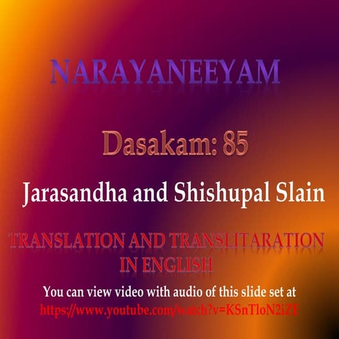 Narayaneeyam English canto 085