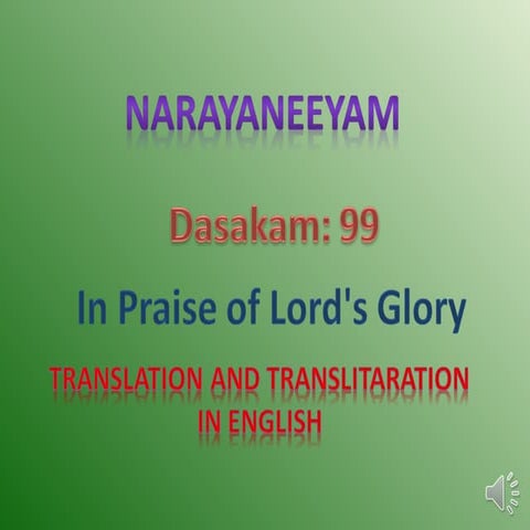 Narayaneeyam english canto 099