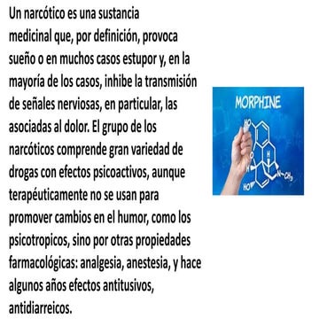 Narcoticos, FARMACOLOGIA ODONTOLOGICA | PPTX