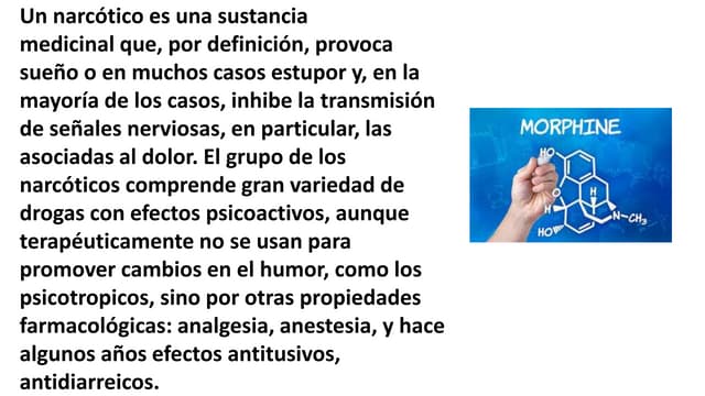 Narcoticos, FARMACOLOGIA ODONTOLOGICA | PPTX
