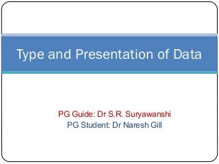 biostatstics :Type and presentation of data