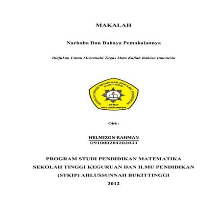 Narkoba dan bahaya pemakaiannya