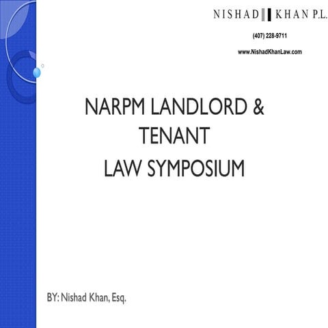 NARPM Presentation- Landlord/Tenant 