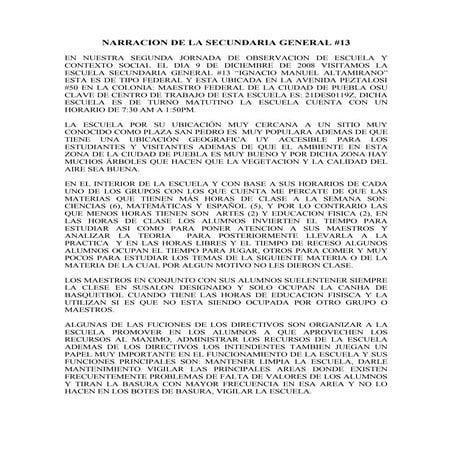 Narracion De La Secundaria General #13