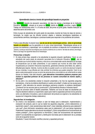 NARRACION REFLEXIVA-Curso 4 Metodologías Activas.docx