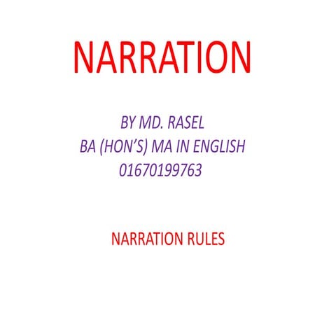 Narraion and rules of narration slide