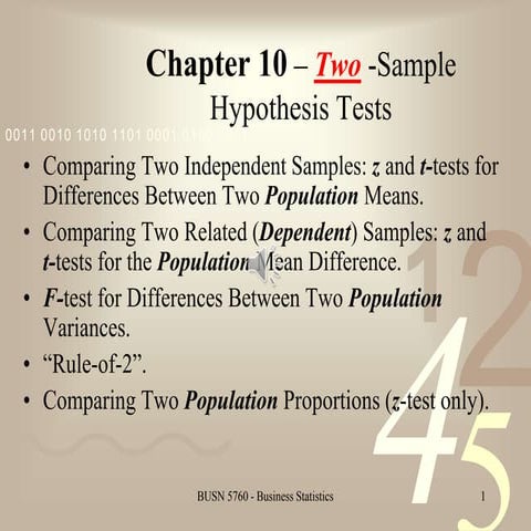 Two Sample Tests | PPT