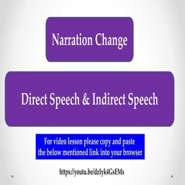 Direct Speech and Indirect Speech | Narration Change in English Grammar