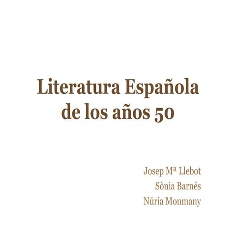Narrativa años 50