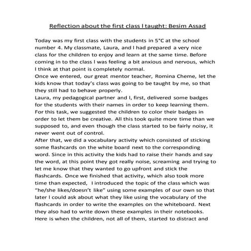 Narrative   first class