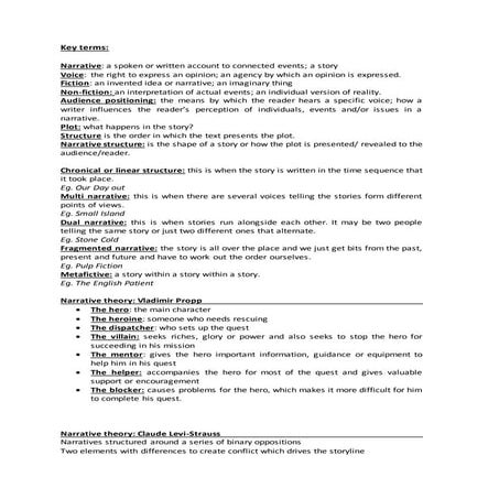 Narrative structures