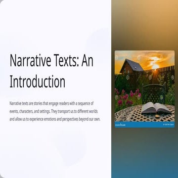 Comprehensive Introduction to Narrative Texts: Elements, Structure, and ...