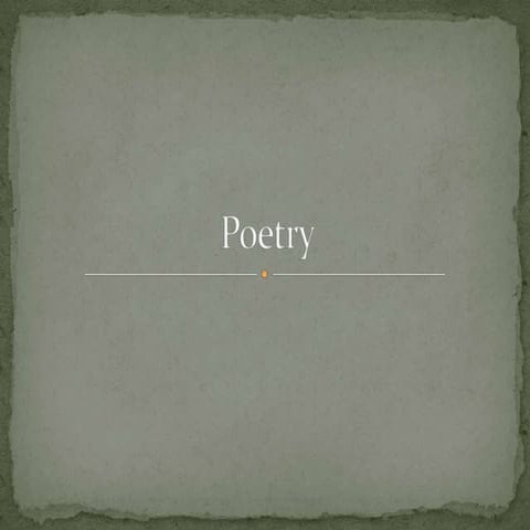 Narrative And Lyric Poetry