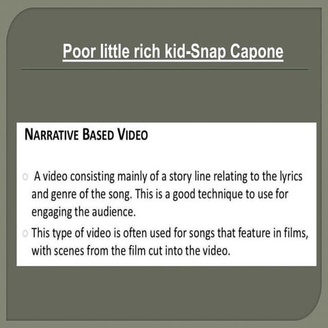 Narrative based videos and example
