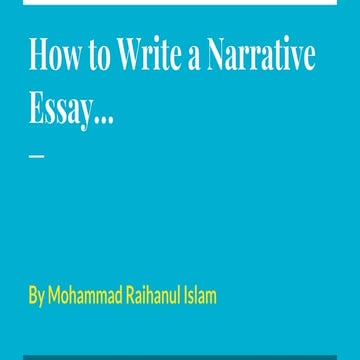 Narrative Essay Outline  