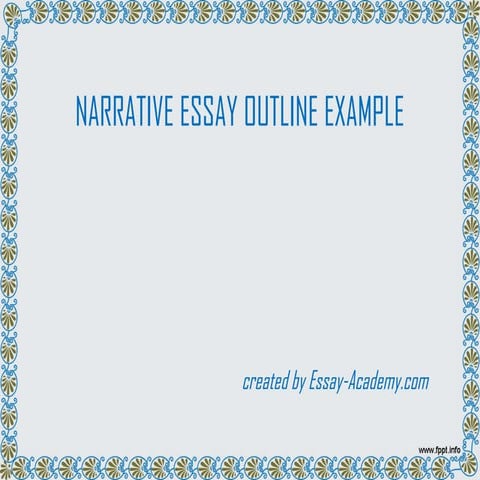Narrative essay outline example