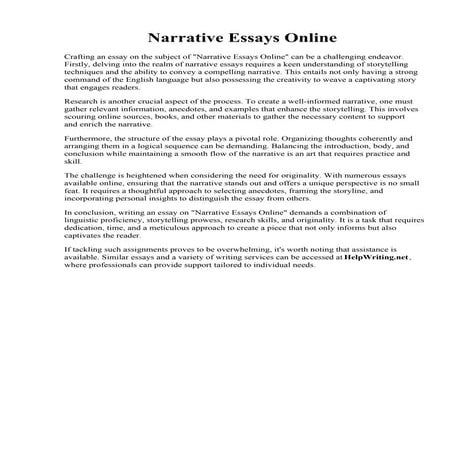 Narrative Essays Online
