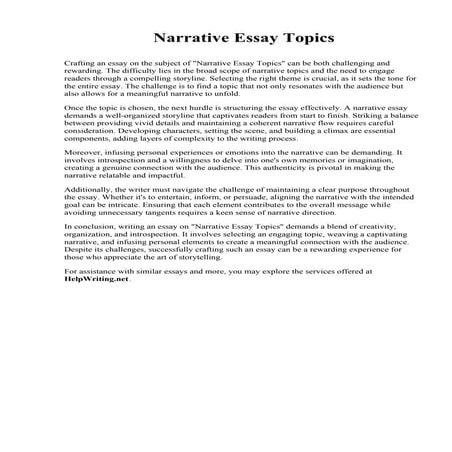 Narrative Essay Topics. California University of Science and Medicine
