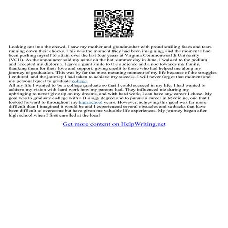 Narrative Essay Example College