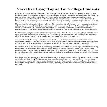 Narrative Essay Topics For College Students