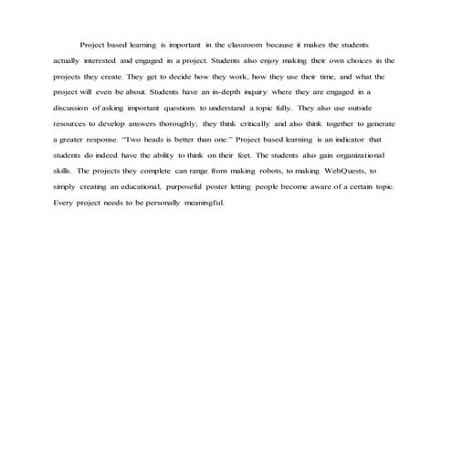 Project Based Learning 