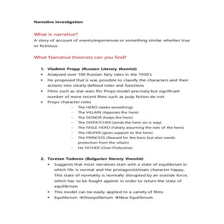 Narrative investigation