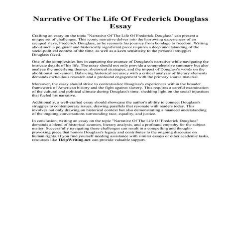 Narrative Of The Life Of Frederick Douglass Essay.pdf