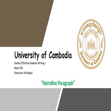 Power Point Slides on How to Write Narrative Paragraph