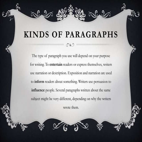 Kinds of paragraphs