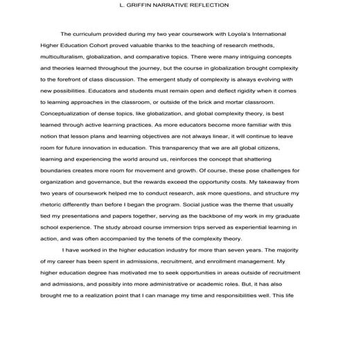 Narrative Reflection | PDF