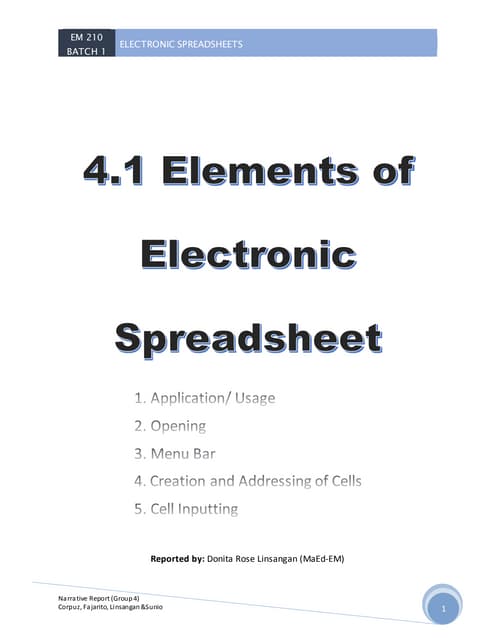 Electronic Spreadshet