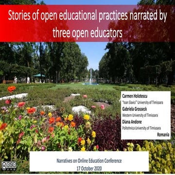 Stories of open educational practices narrated by three open educators