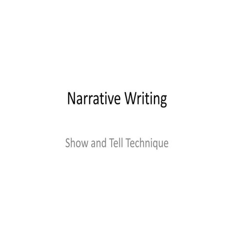 Narrative show and tell lecture