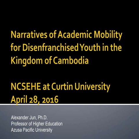 Narratives of Academic Mobility of Disenfranchised Youth in Cambodia