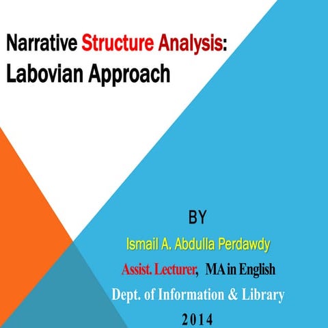 Narrative structure analysis  labov's approach