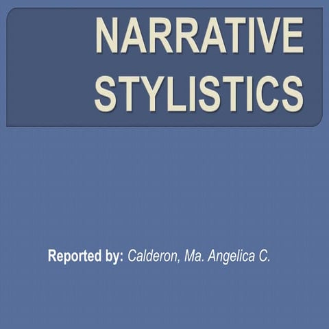 Narrative Stylistics