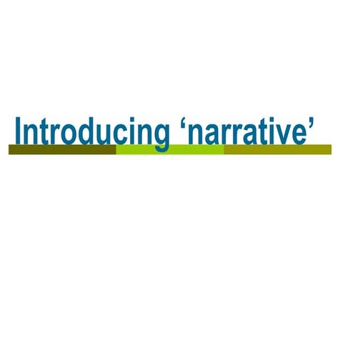 Narrative theories brief version