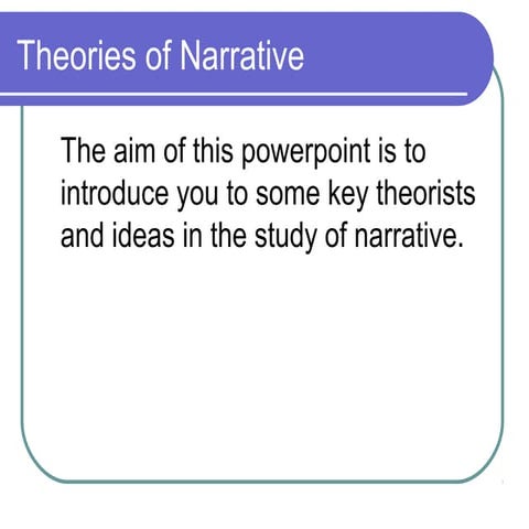 Narrative theory