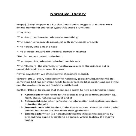Narrative theory