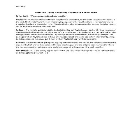 Narrative theory- Taylor swift