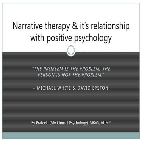 Narrative Therapy by Michael White & David Epston