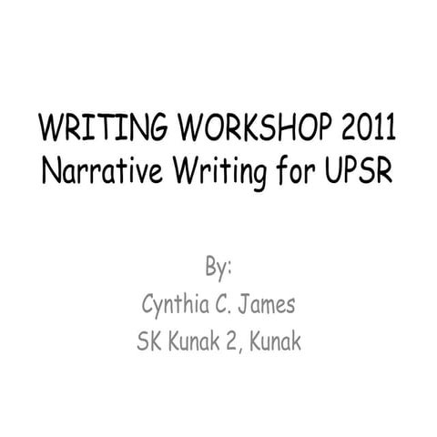 Narrative writing for upsr