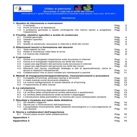 Video e-percorsi. Sicurezza in internet e diritti dei minori