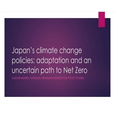 Japan's  Narrow Road to NetZero and a Carbon Neutral Society