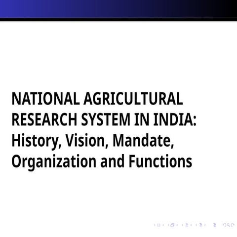 NATIONAL AGRICULTURAL RESEARCH SYSTEM PPT