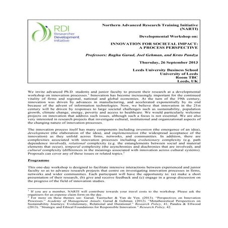 Innovation for Societal Impact: A Process Perspective